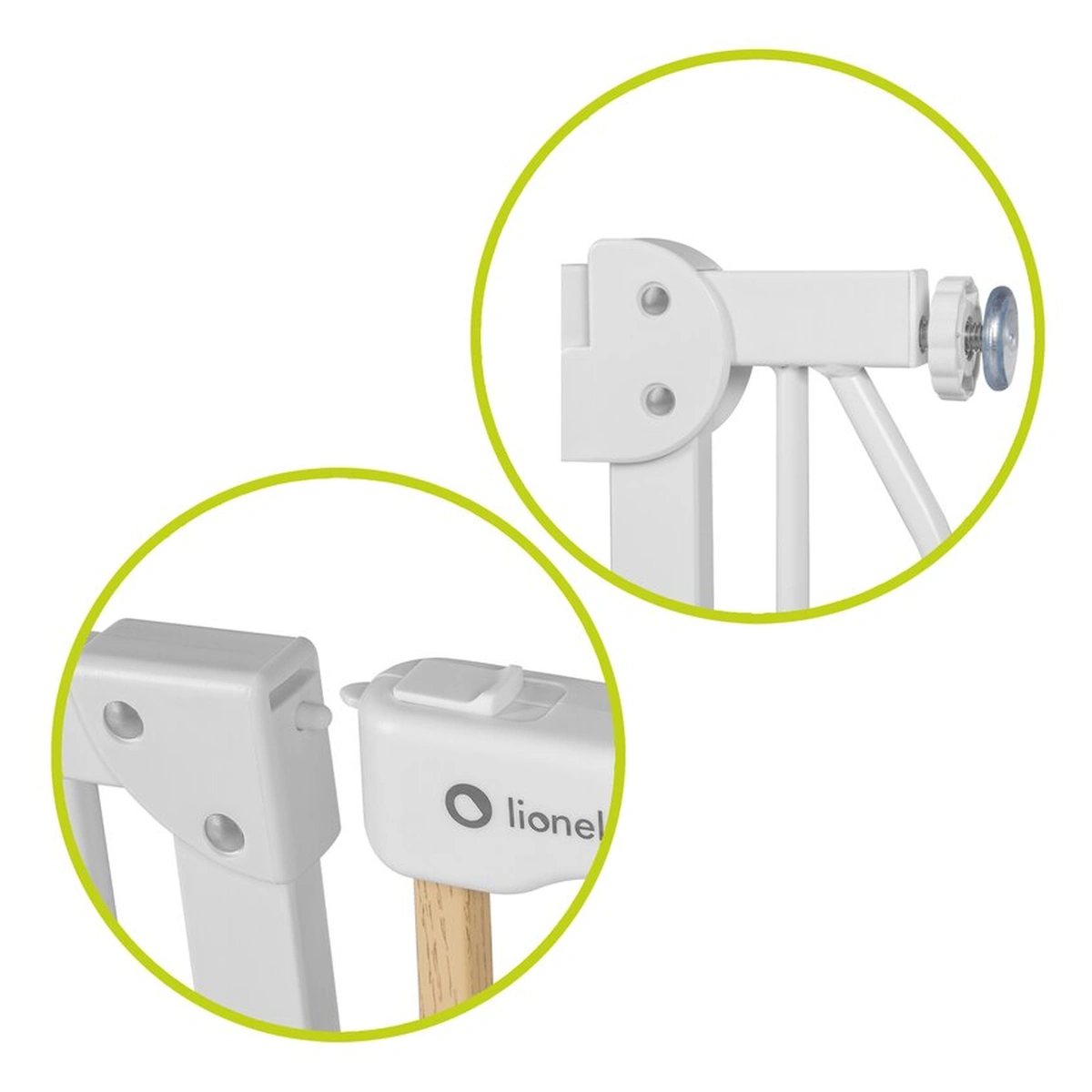 Poarta de siguranta prin presiune Truus Slim, 105 cm, Conform cu standardul europeane de securitate EN1930, Alb/Natur [13]