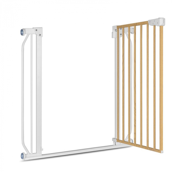 Poarta de siguranta prin presiune Truus Slim, 105 cm, Conform cu standardul europeane de securitate EN1930, Alb/Natur [5]