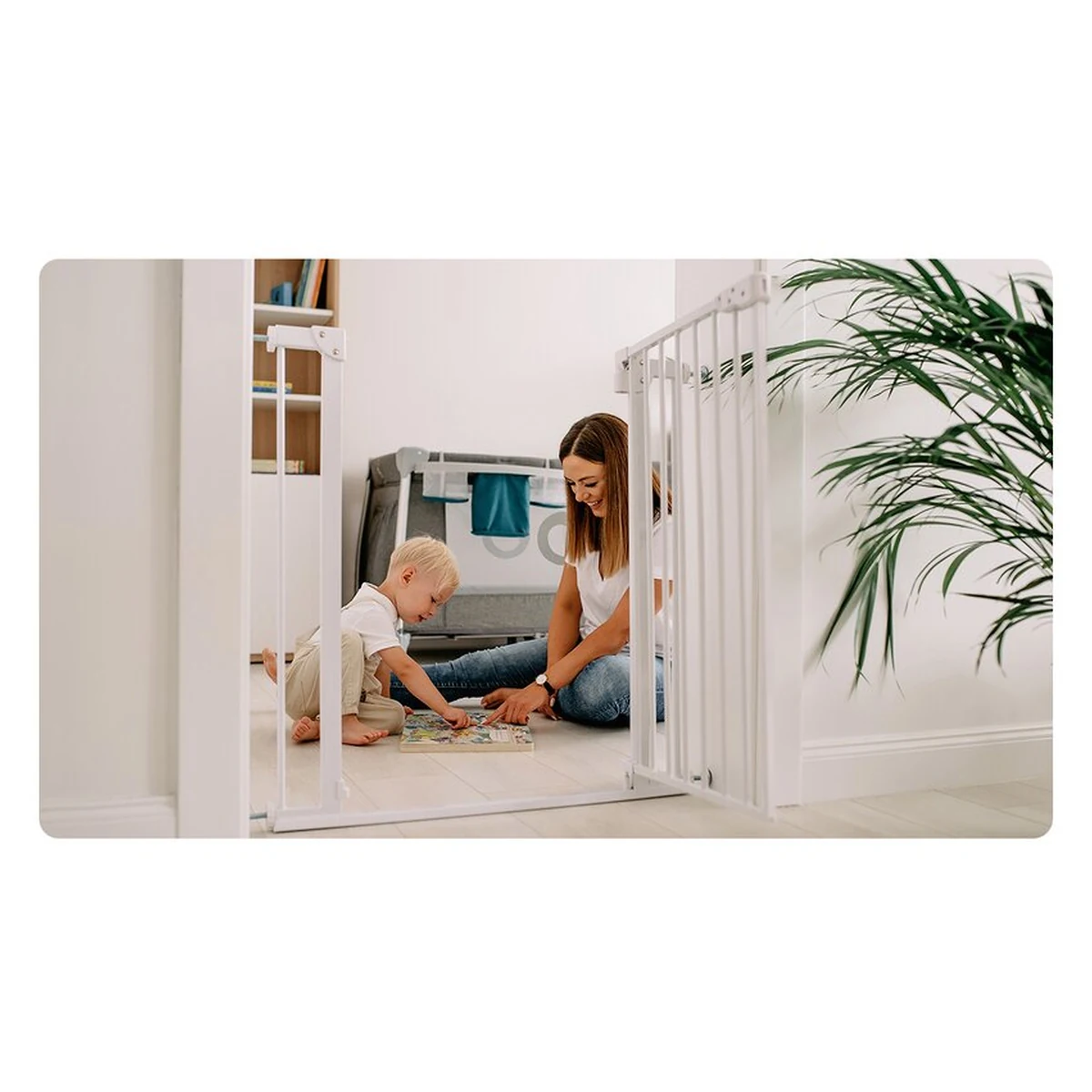 Poarta de siguranta prin presiune Truus Slim, 105 cm, Conform cu standardul europeane de securitate EN1930, Negru Onyx [10]