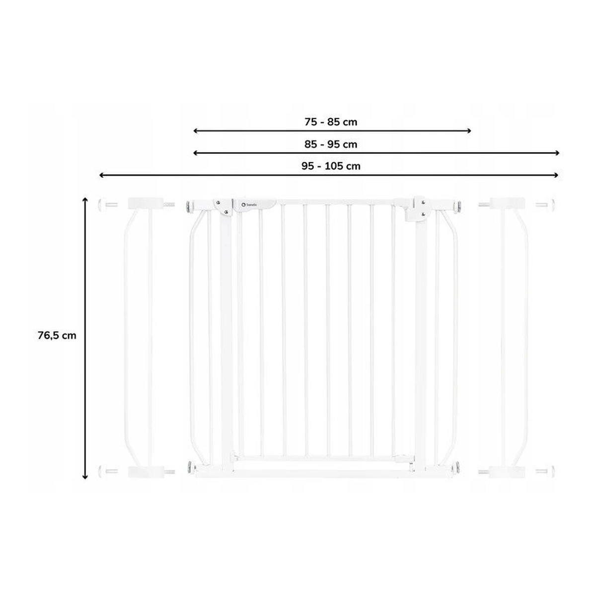 Poarta de siguranta prin presiune Truus Slim, 105 cm, Conform cu standardul europeane de securitate EN1930, Negru Onyx [3]
