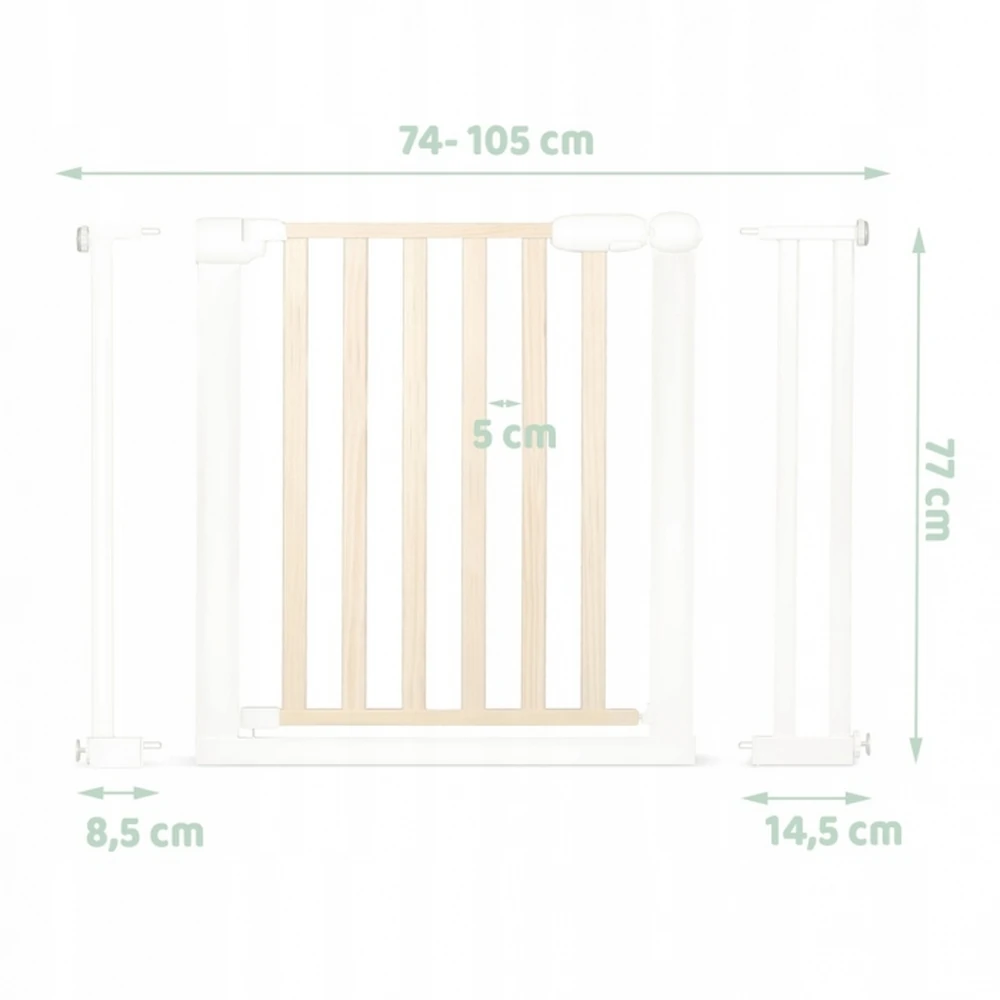 Poarta siguranta 74 - 105 cm Nukido - Metal + Lemn [5]