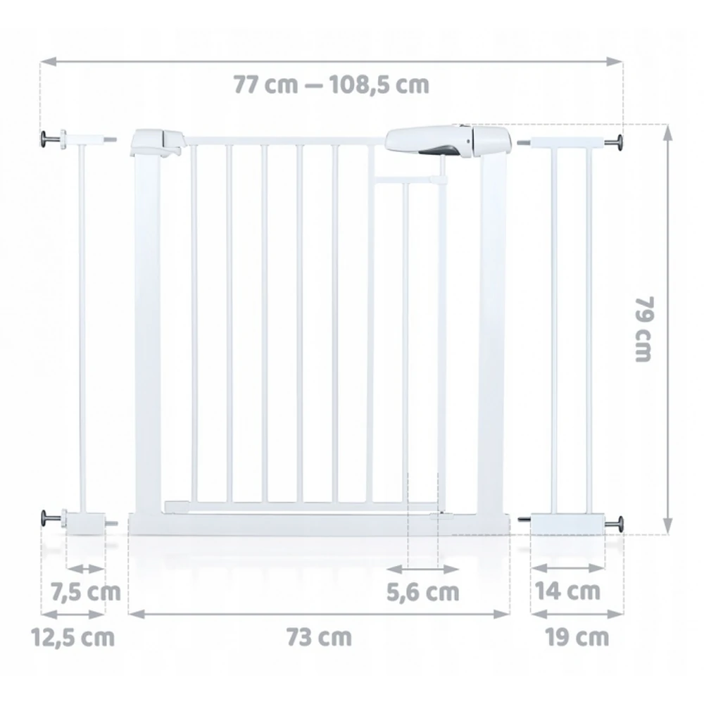 Poarta siguranta 77 - 108.5 cm Nukido - Alb [5]