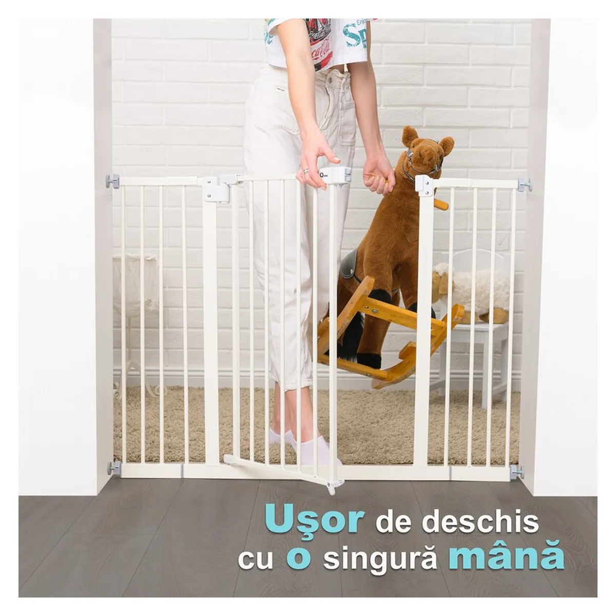 Poarta siguranta Thor, 74 - 109.4 cm, Inchidere automata, Sistem dublu de blocare, Otel [8]