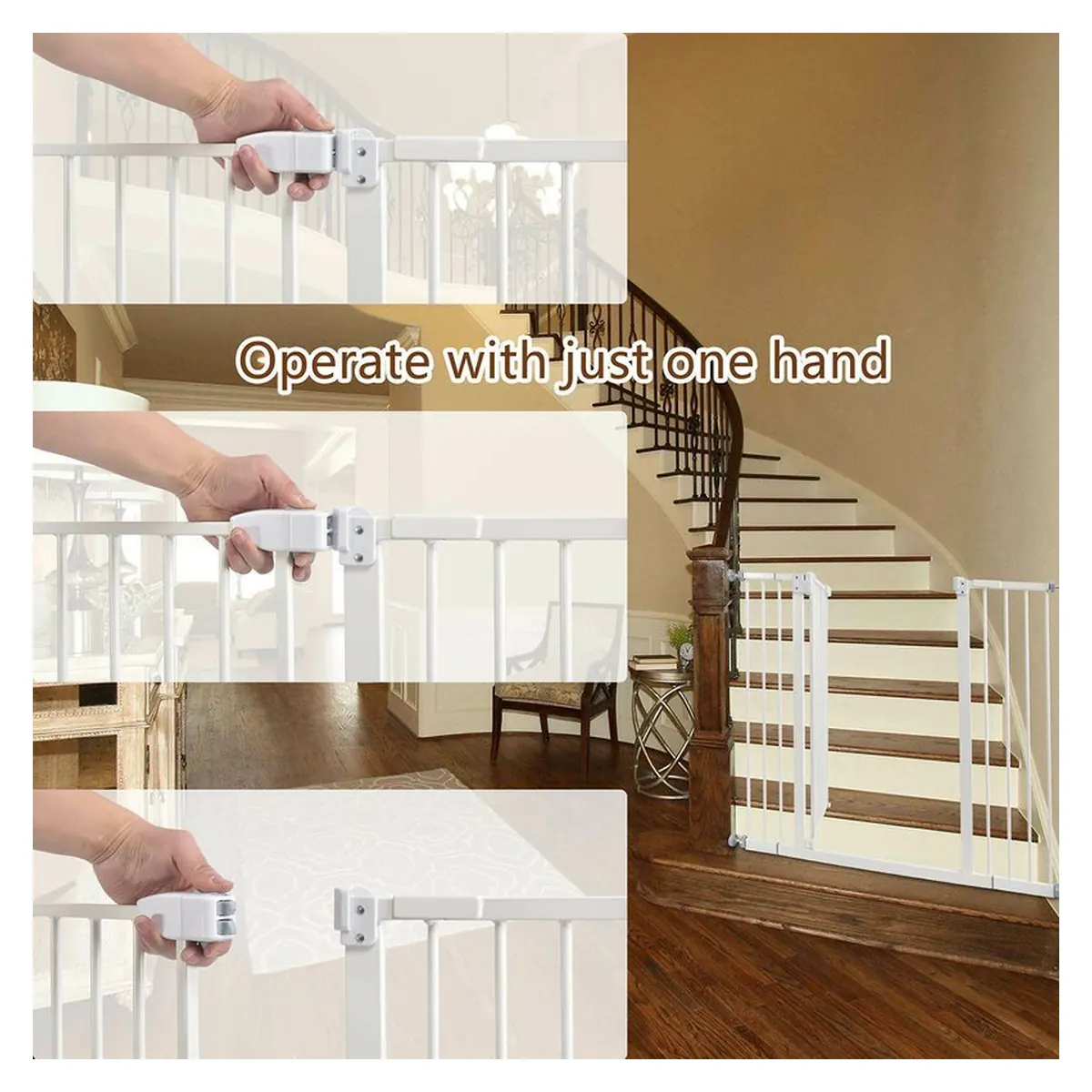 Poarta siguranta Thor, 74 - 109.4 cm, Inchidere automata, Sistem dublu de blocare, Otel [17]