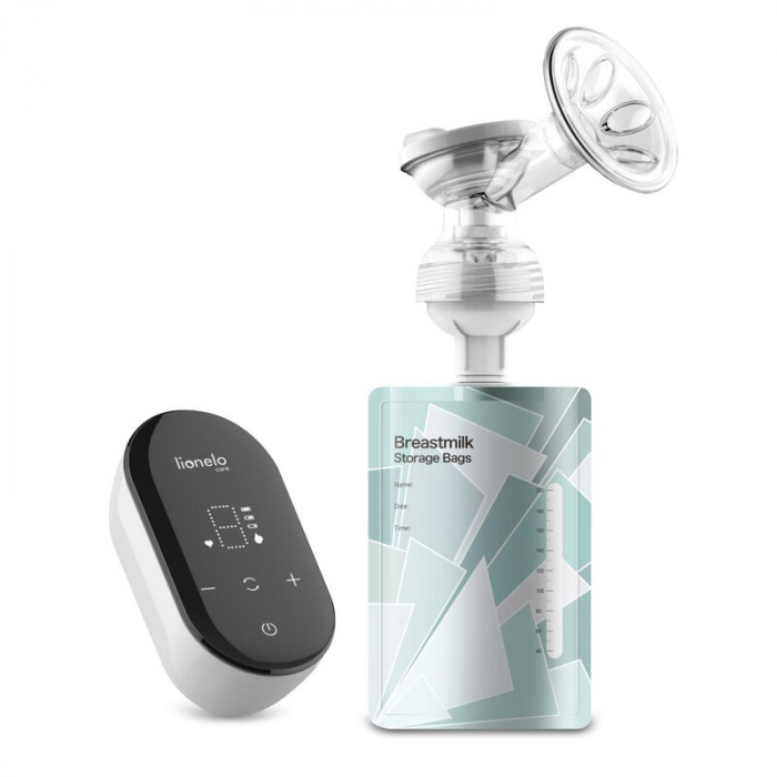Pompa de san, Lionelo, Fidi Go, Functie de masaj, Autonomie pana la 90 min, Afisaj LED, Cu accesorii, Gri Pal [8]