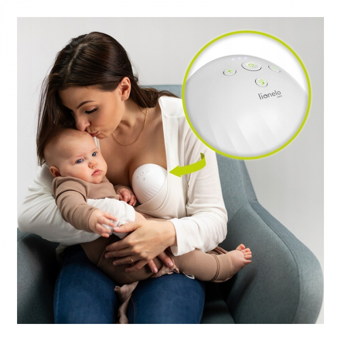 Pompa de san, Lionelo, Fidi, Portabila, Cu accesorii, Hands-free, 5 functii de masaj, Autonomie pana la 24 h, 50 db, Capacitate 150 ml, Alb [16]