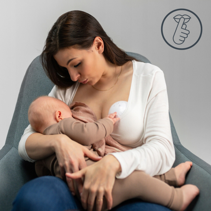Pompa de san, Lionelo, Fidi, Portabila, Cu accesorii, Hands-free, 5 functii de masaj, Autonomie pana la 24 h, 50 db, Capacitate 150 ml, Alb [17]