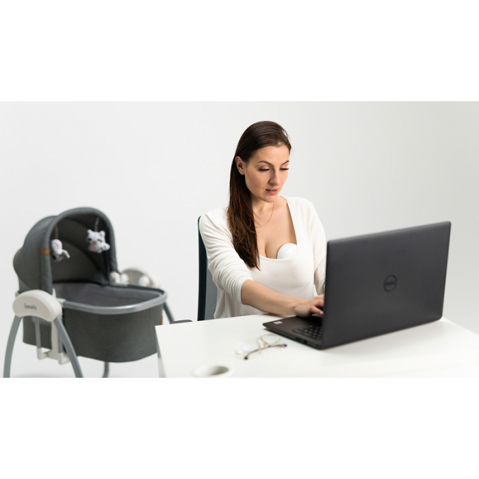 Pompa de san, Lionelo, Fidi, Portabila, Cu accesorii, Hands-free, 5 functii de masaj, Autonomie pana la 24 h, 50 db, Capacitate 150 ml, Alb [14]