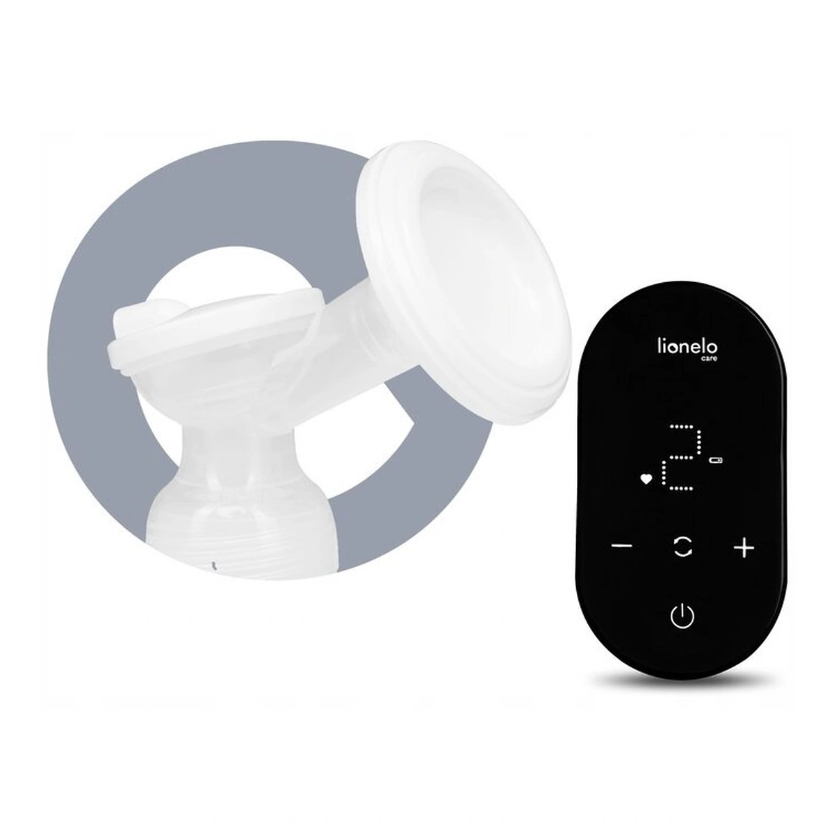 Pompa dubla de san, Lionelo, Electrica, 9 nivele de aspiratie, 5 moduri de masaj, Afisaj LED, Silentioasa, Include 2 recipiente de 150 ml si 2 pungi, cablu usb, Alb/gri [29]