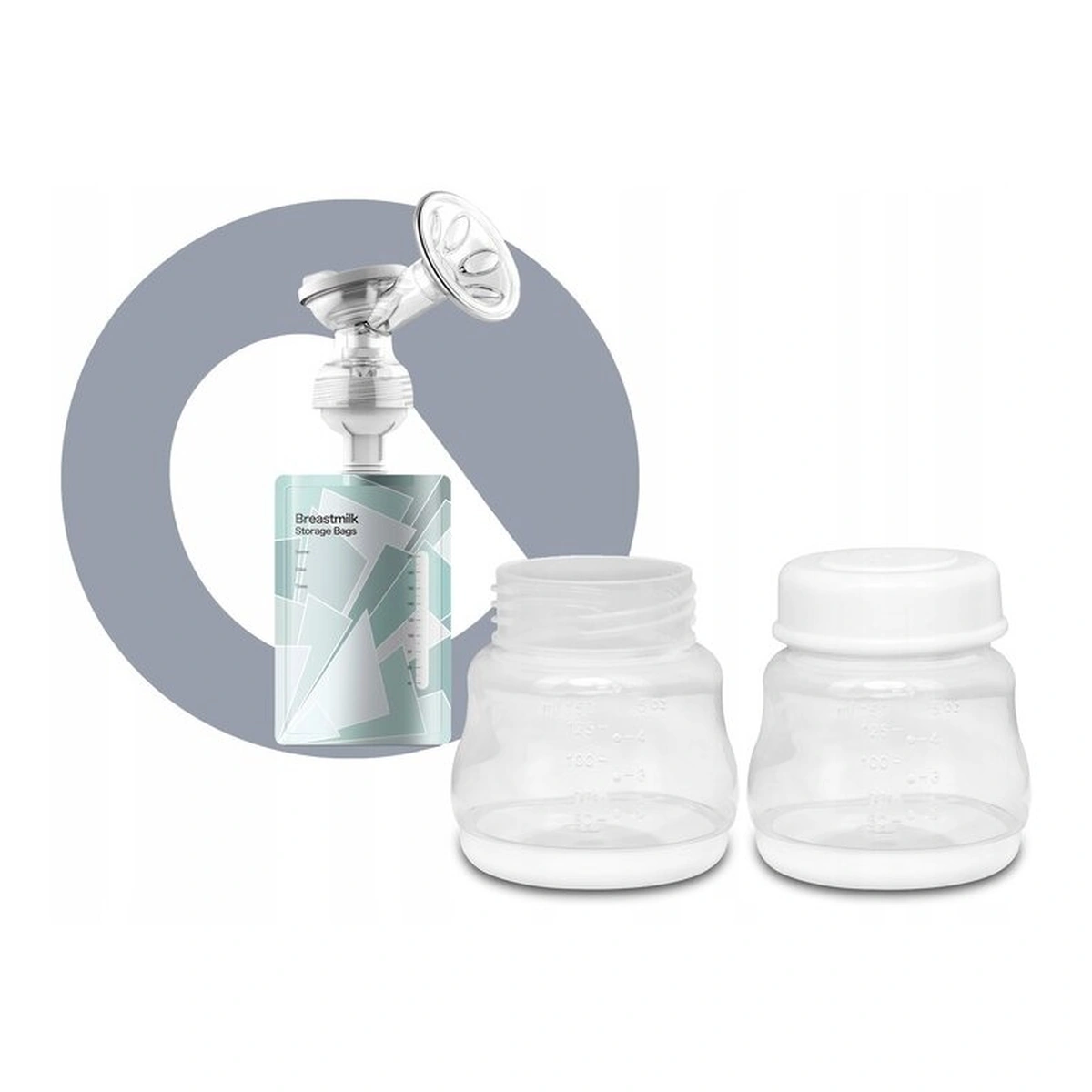 Pompa dubla de san, Lionelo, Electrica, 9 nivele de aspiratie, 5 moduri de masaj, Afisaj LED, Silentioasa, Include 2 recipiente de 150 ml si 2 pungi, cablu usb, Alb/gri [30]