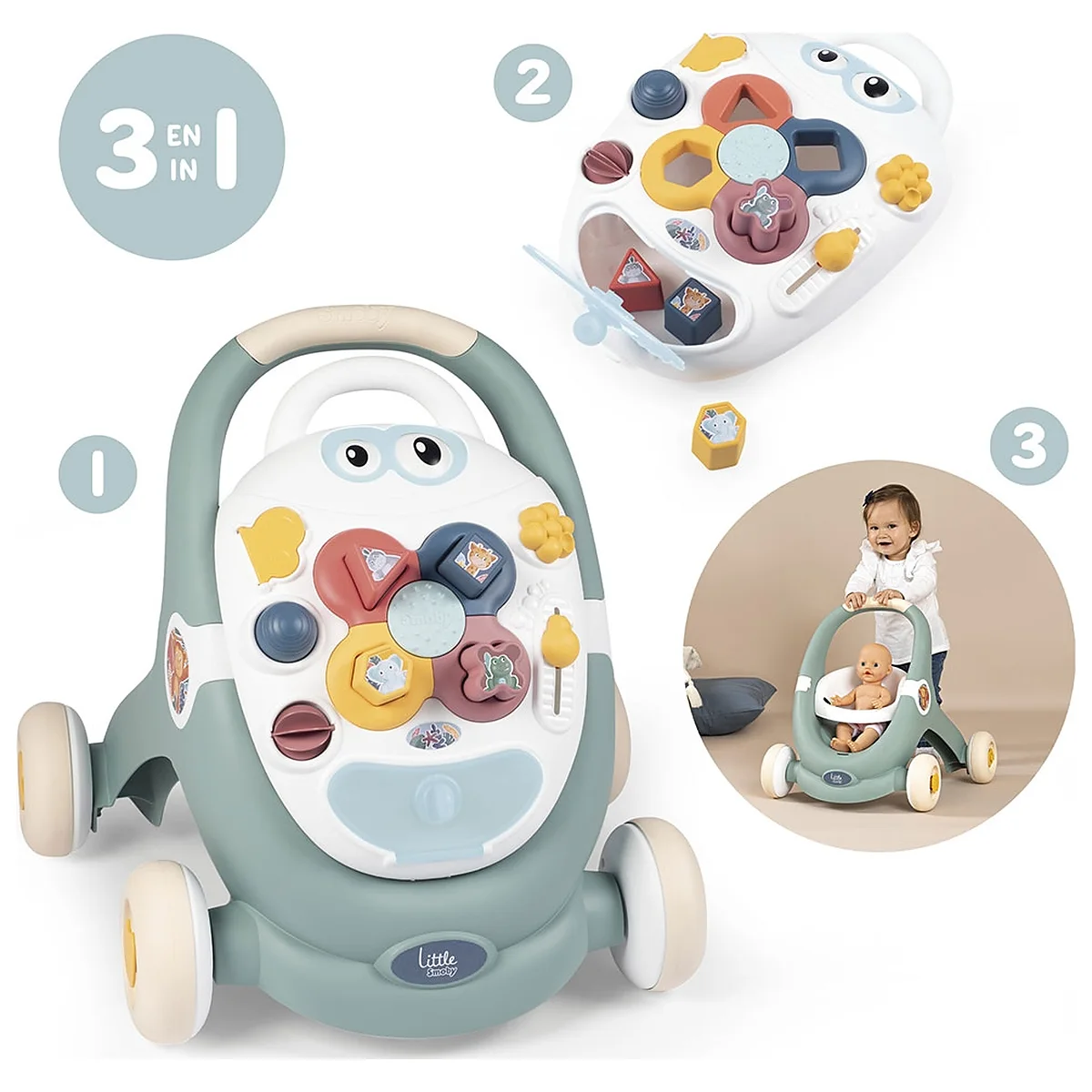 Premergator Smoby Trotty Walker 3 in 1 verde 1 an + [2]