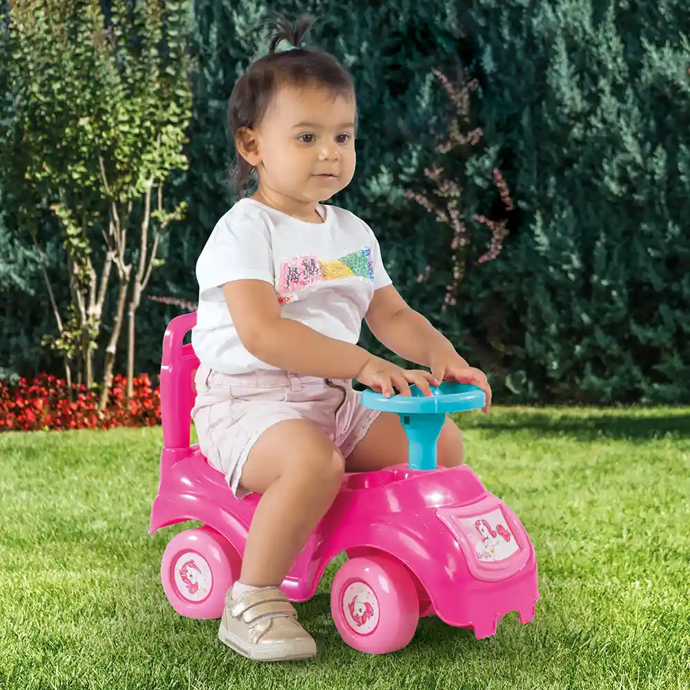 Masinuta roz Unicorn DOLU 12 luni+ cu volan si claxon [5]