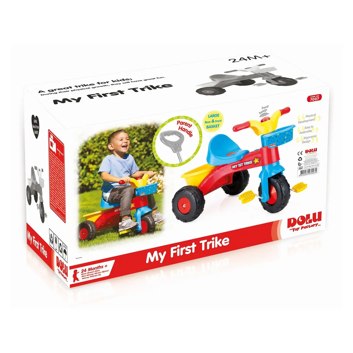 Tricicleta cu maner DOLU Rapida copii 2 ani+, 30 kg [2]
