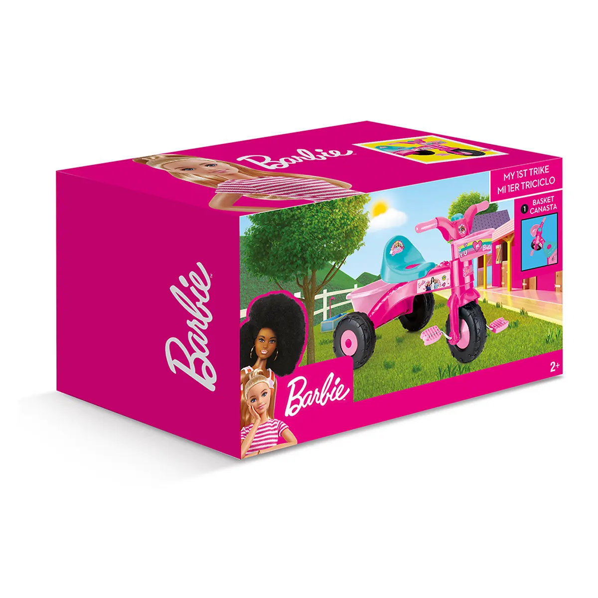 Tricicleta Barbie roz copii 2 ani+, 30 kg, cu claxon [4]