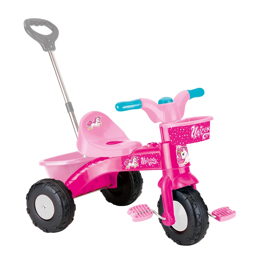 Tricicleta cu maner DOLU Unicorn roz 2 ani, 30 kg [1]