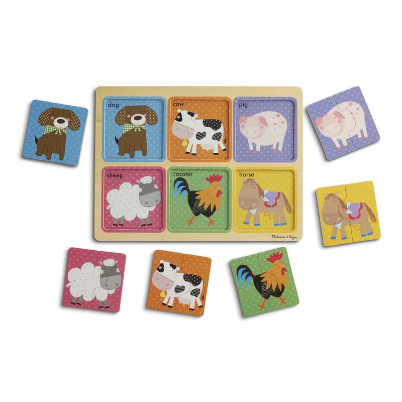 Primul meu puzzle eco din lemn Prieteni de la Ferma - Melissa & Doug [2]