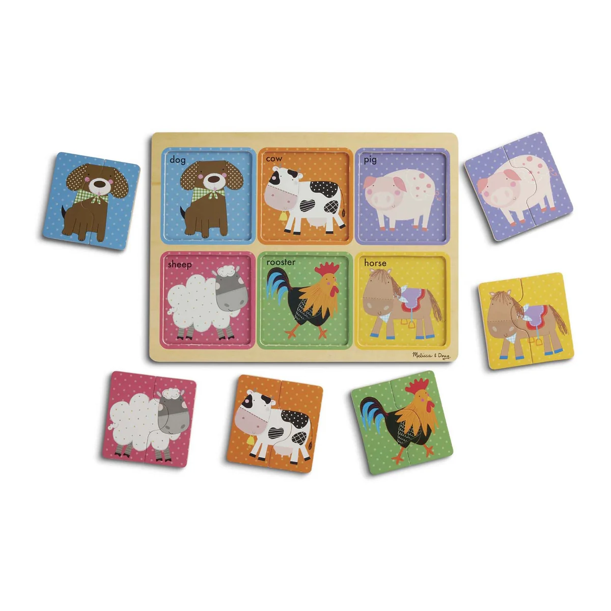 Primul meu puzzle eco din lemn Prieteni de la Ferma - Melissa & Doug [2]