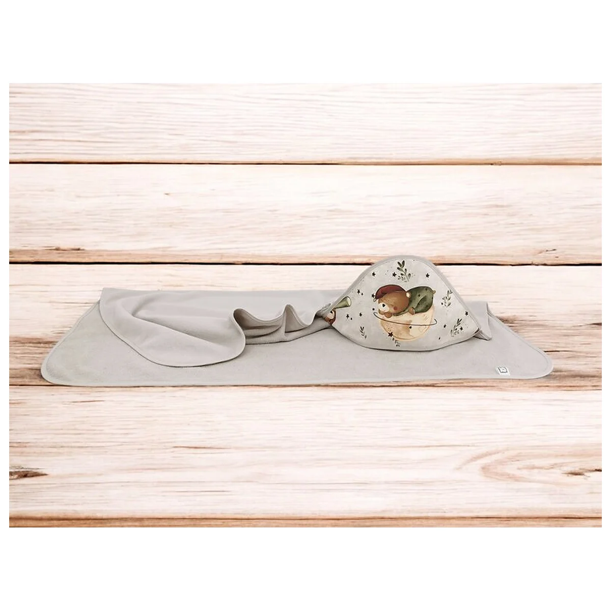 Prosop cu gluga, MimiNu, Mare, Dimensiune 100x100 cm, Din bumbac si thermo fleece, Materiale certificate Oeko Tex [2]