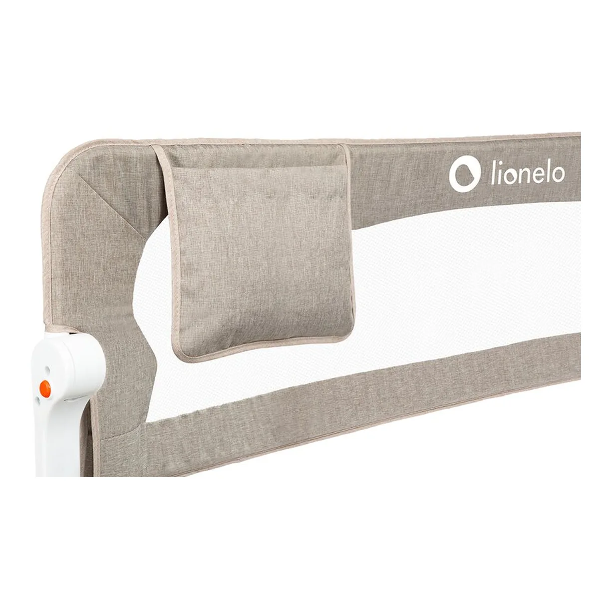 Protectie laterala pat, Lionelo, Eva, Cu buzunar accesorii, 150x35 cm, Bej [8]