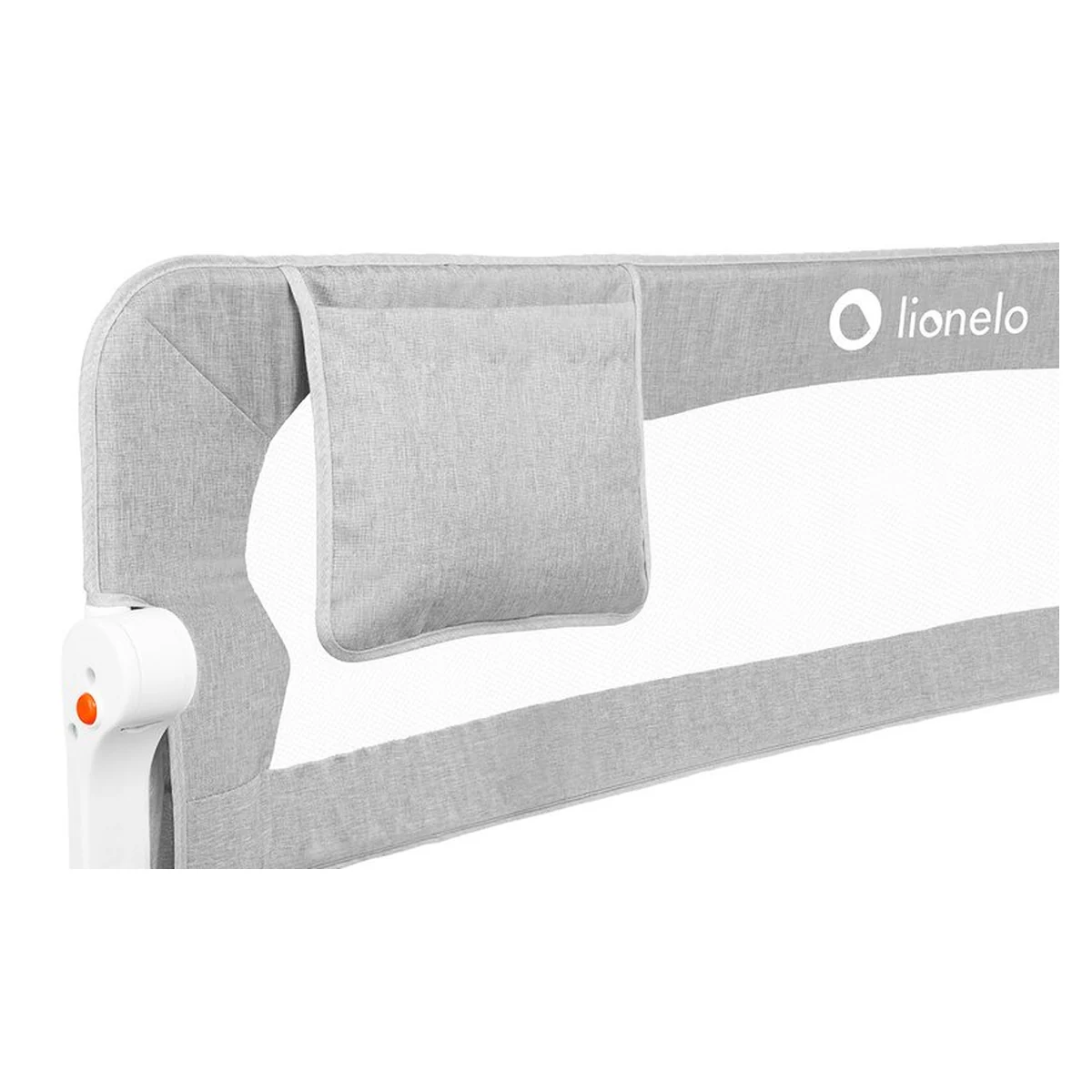 Protectie laterala pat, Lionelo, Eva, Cu buzunar accesorii, 150x35 cm, Gri [8]