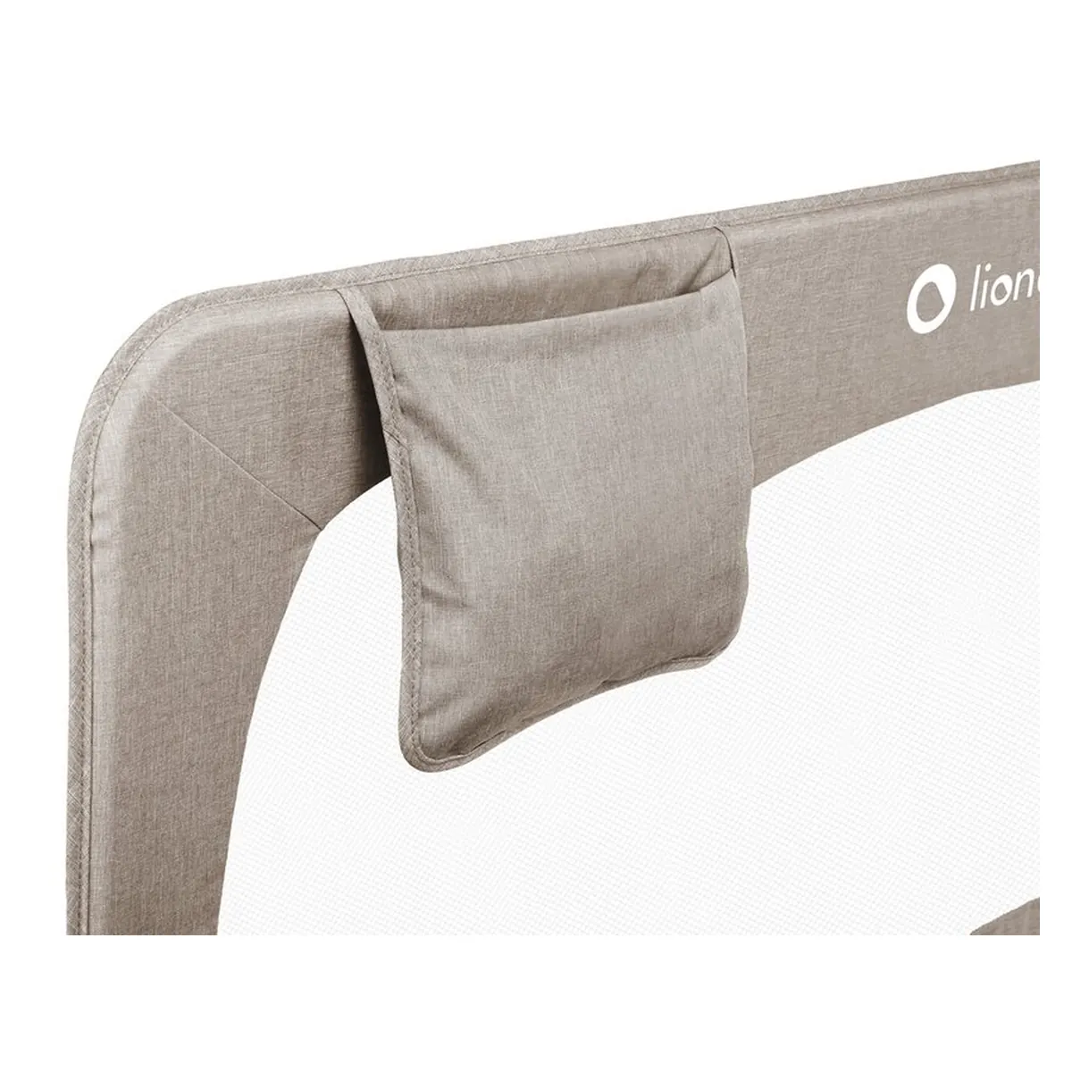 Protectie laterala pat, Lionelo, Hanna, Cu buzunar accesorii, 150x66 cm, Bej [5]