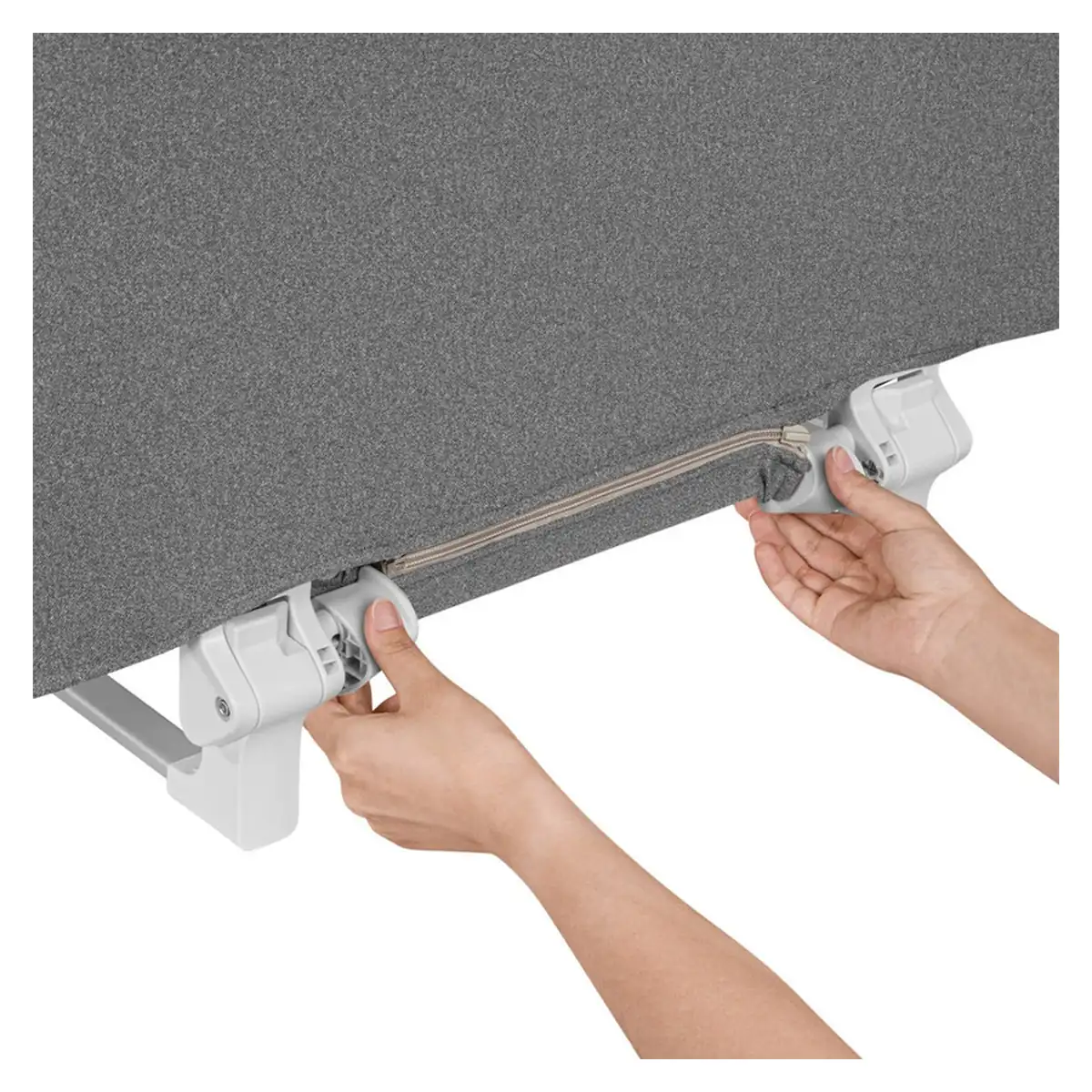 Protectie laterala pat, Lionelo, Lora, Pliabila, Sistem de blocare StandSafe, 105 x 45 cm, Gri [6]