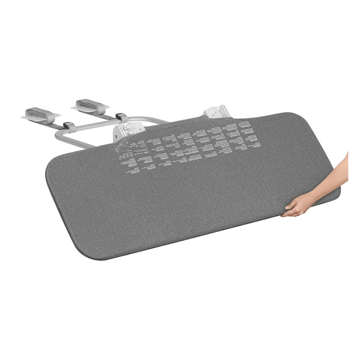 Protectie laterala pat, Lionelo, Lora, Pliabila, Sistem de blocare StandSafe, 105 x 45 cm, Gri [9]