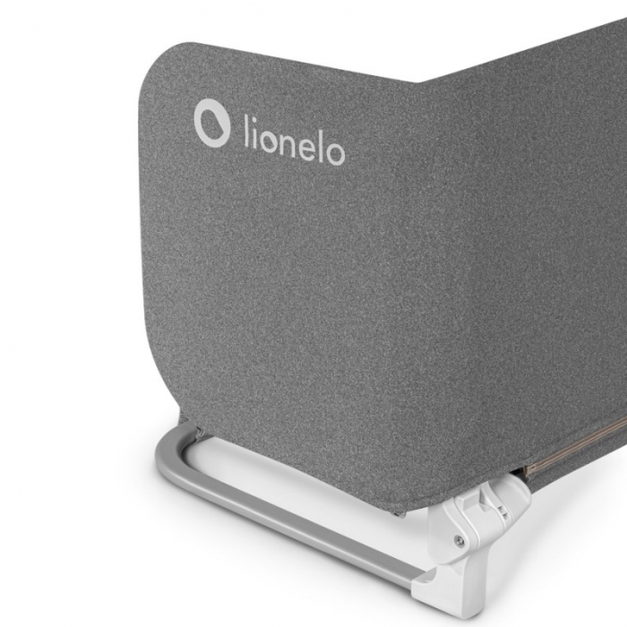 Protectie laterala pat, Lionelo, Lora, Pliabila, Sistem de blocare StandSafe, 105 x 45 cm, Gri [6]
