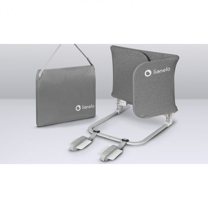 Protectie laterala pat, Lionelo, Lora, Pliabila, Sistem de blocare StandSafe, 105 x 45 cm, Gri [15]