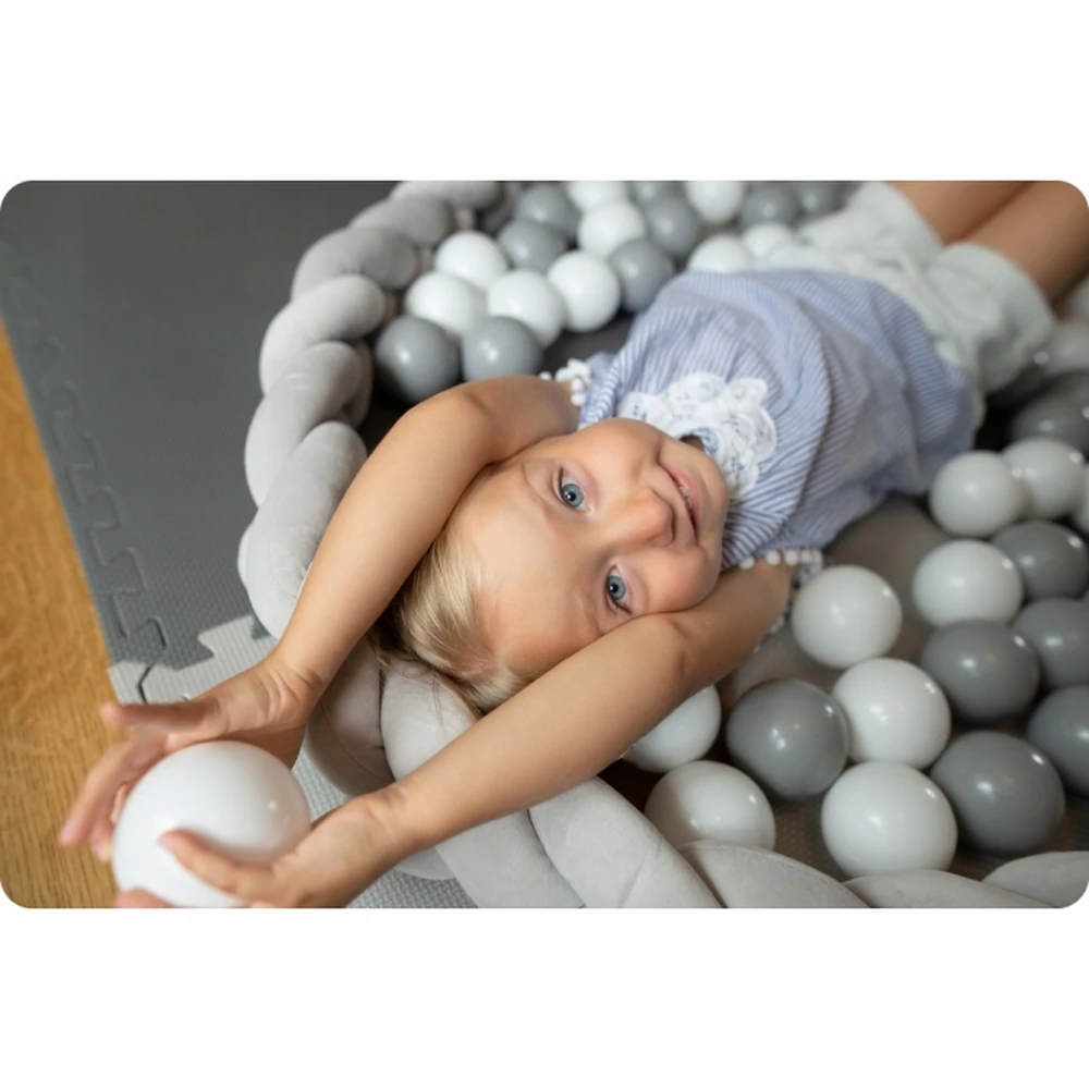 Protectie laterala pentru patut, impletita, 2 m, Ricokids - Roz [4]