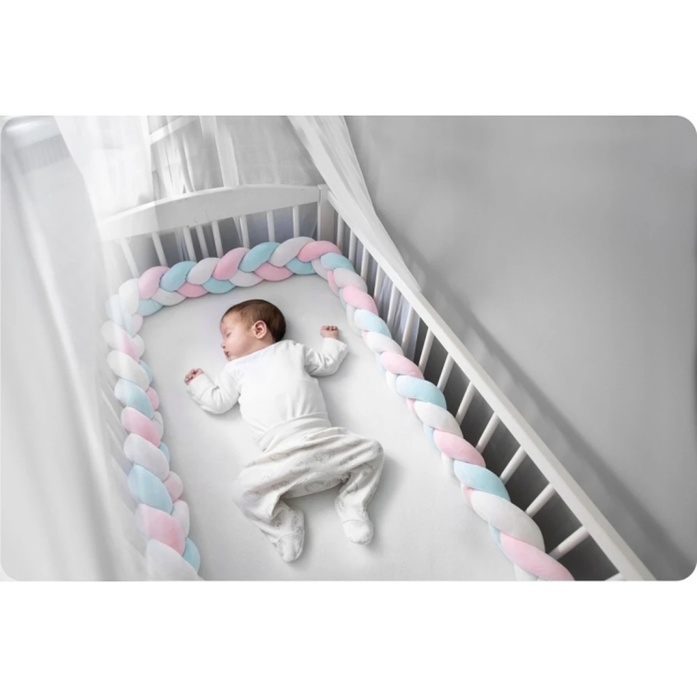 Protectie Laterala Pentru Patut, Impletita, 3 M, Albastru - Roz [3]