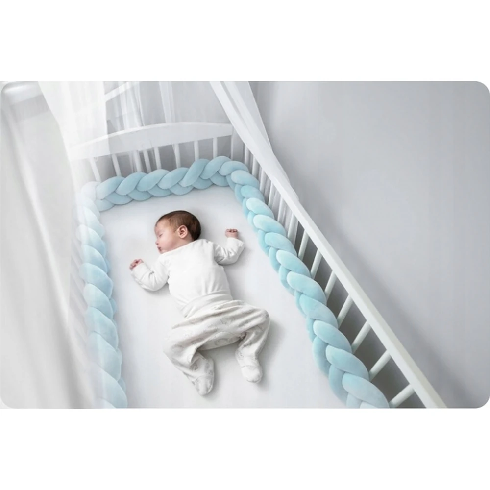 Protectie laterala pentru patut, impletita, 3 M, Ricokids - Albastru [3]