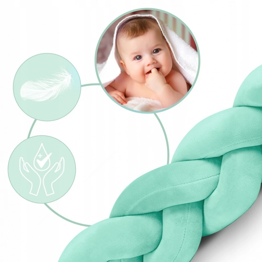 Protectie Laterala Pentru Patut, Impletita, 3 M, Ricokids - Mint [2]