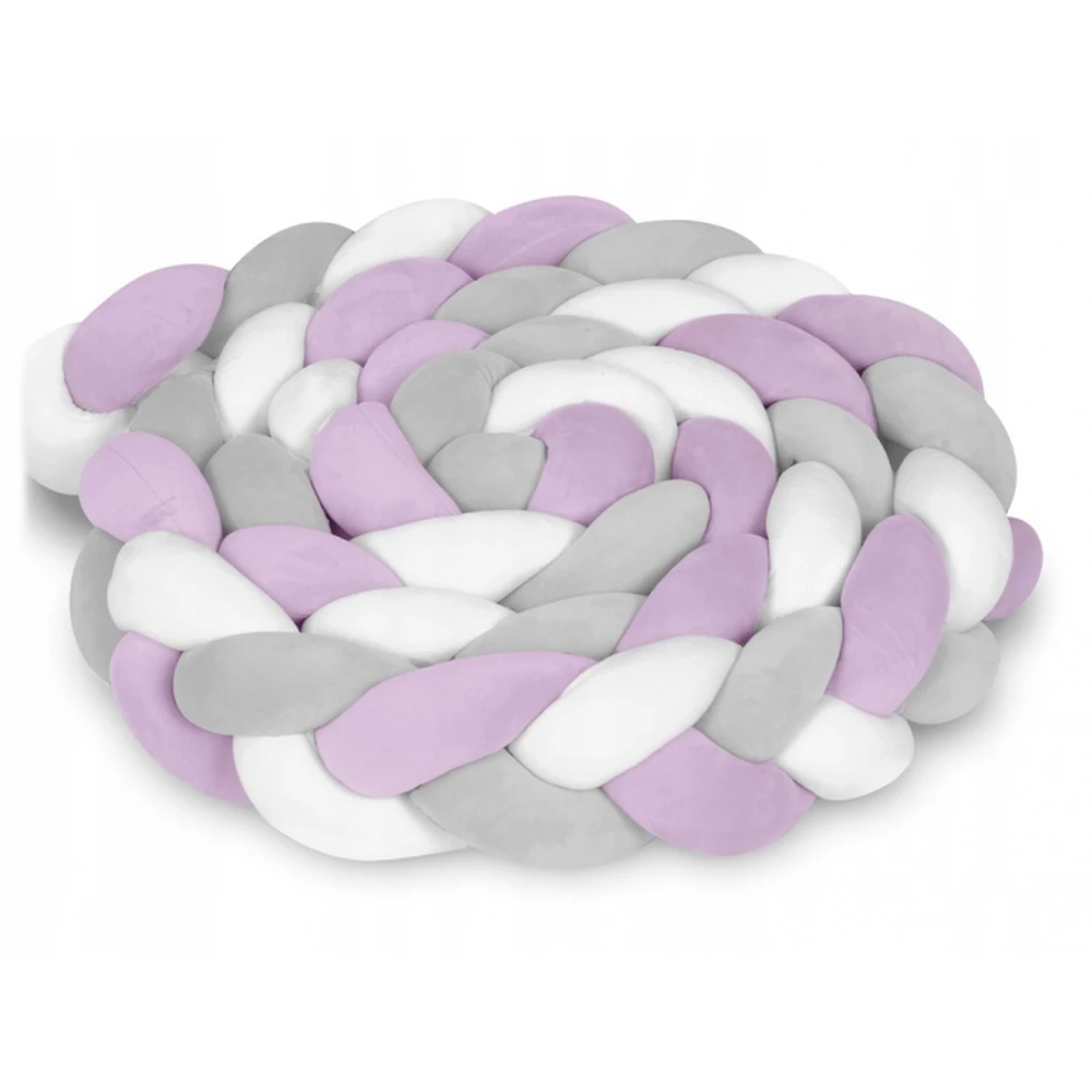 Protectie laterala pentru patut, impletita, 3 M, Ricokids - Mov [1]