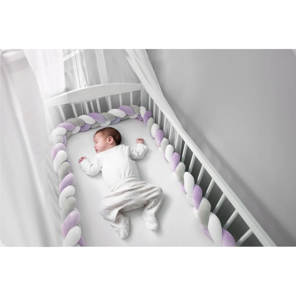 Protectie laterala pentru patut, impletita, 3 M, Ricokids - Mov [3]