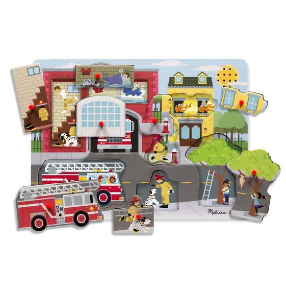 Puzzle cu sunete Brigada de pompieri Melissa and Doug [2]