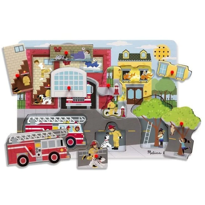 Puzzle cu sunete Brigada de pompieri Melissa and Doug [2]