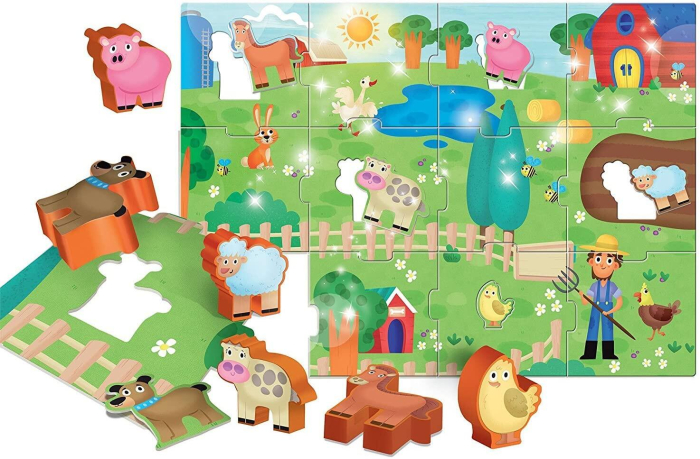 Puzzle de podea - Distractie la ferma (12 piese) LISCIANI 4 ani [2]