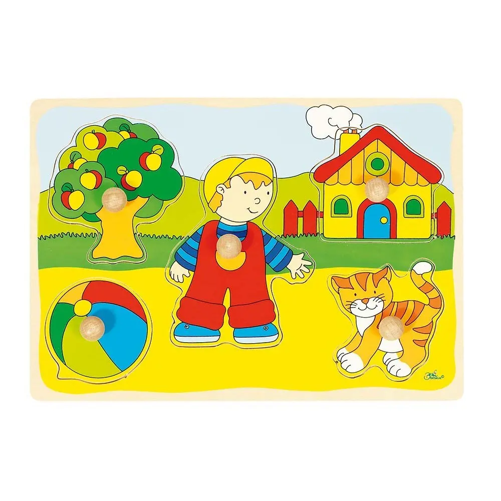 Puzzle din lemn Baietel si Pisicuta [1]
