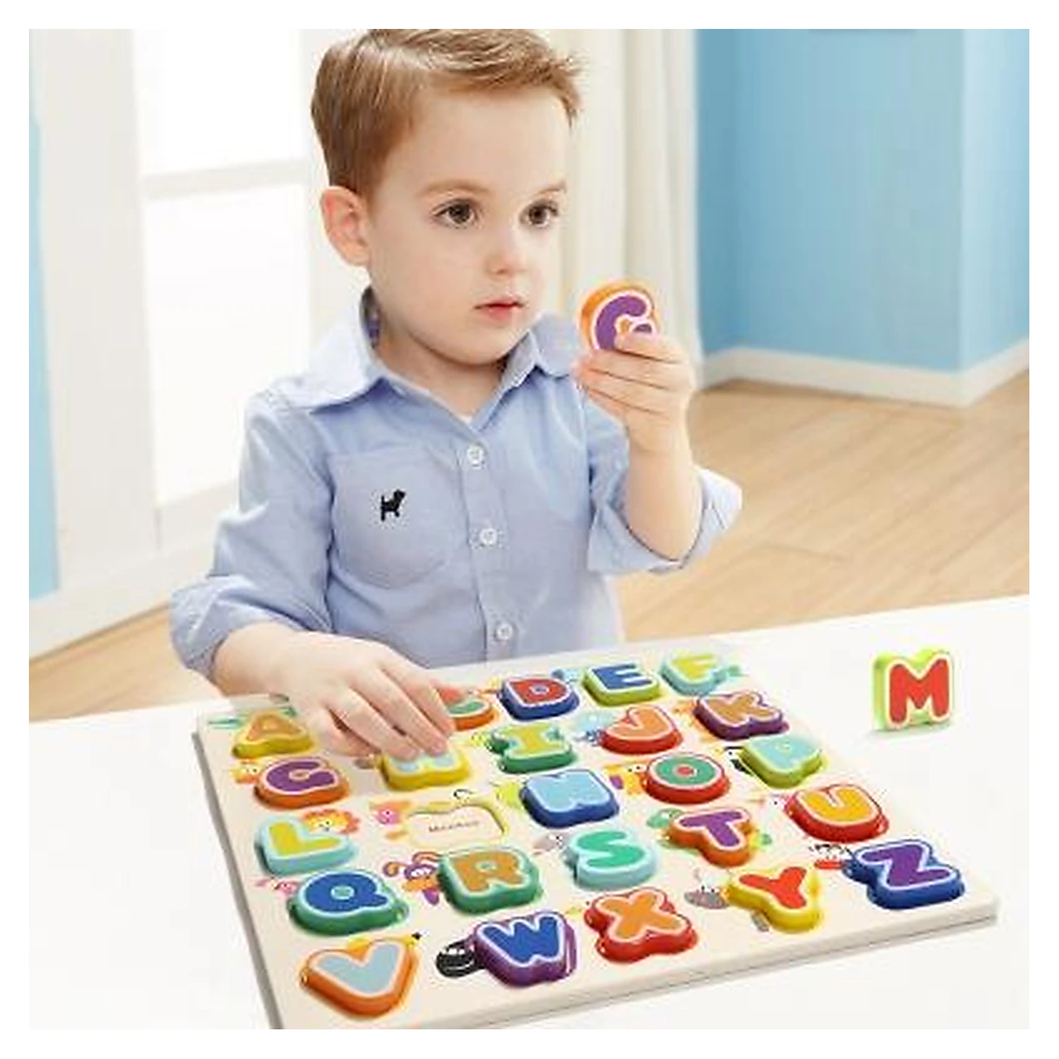 Puzzle din lemn - Litere si animalute [2]