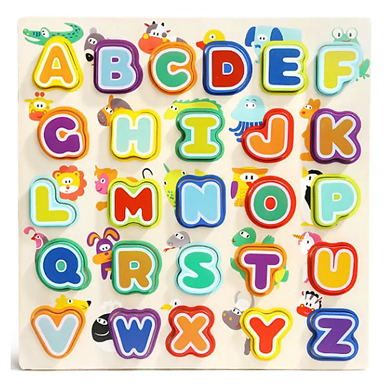 Puzzle din lemn - Litere si animalute [3]