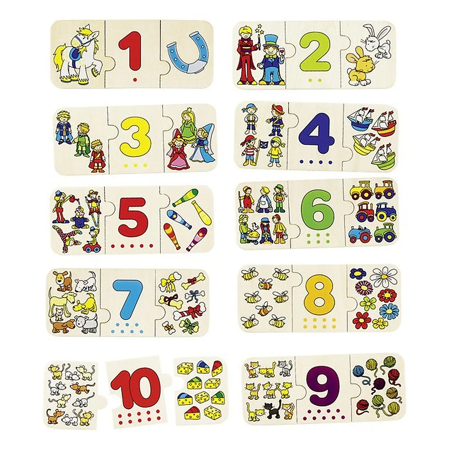 Puzzle lemn cu autocorectie invata Numerele [1]