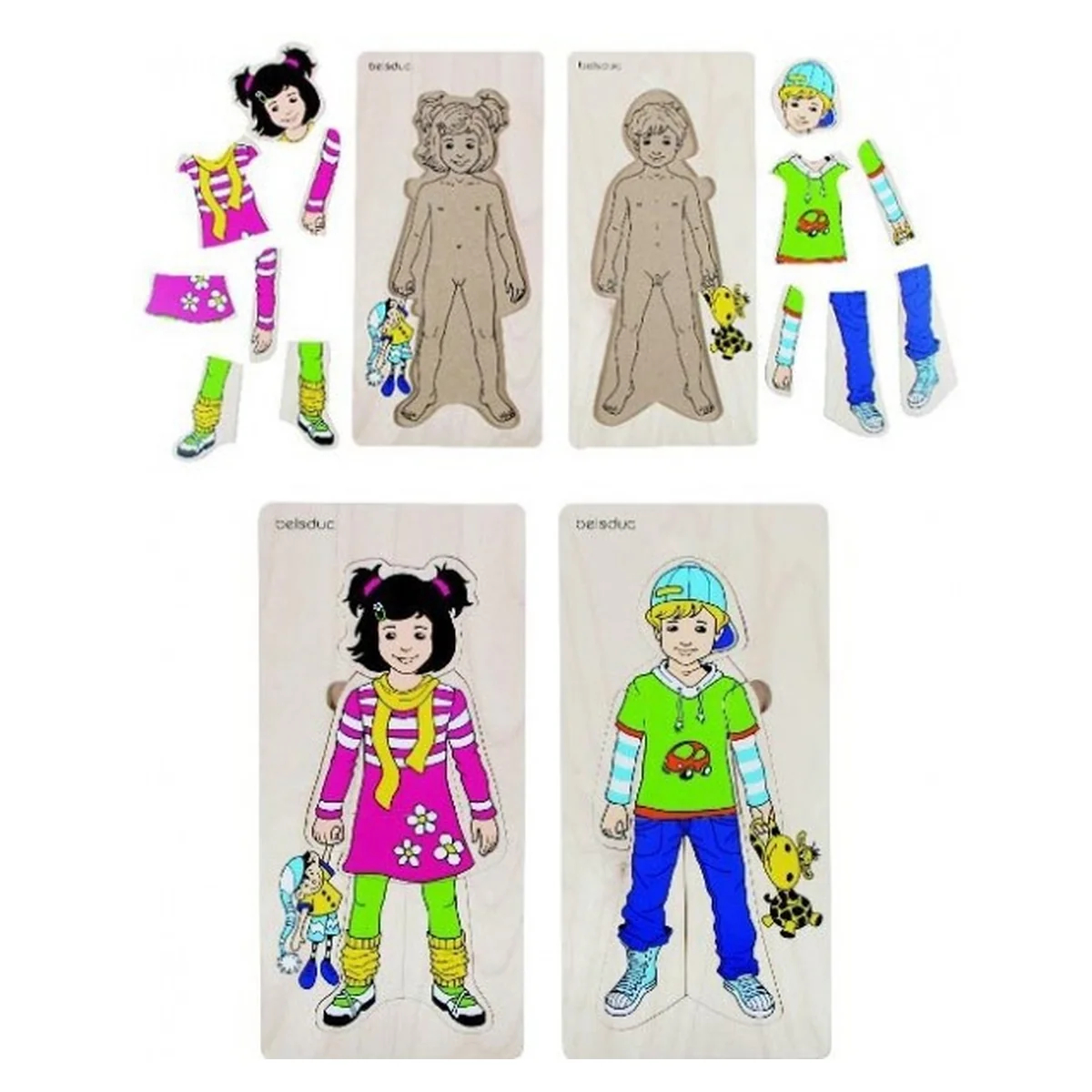 Puzzle lemn Imbracam copiii Beleduc [4]