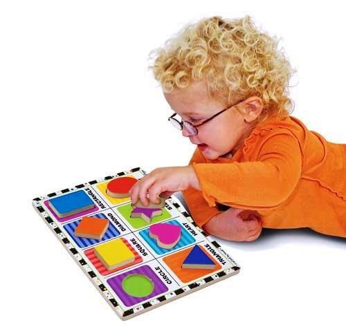 Puzzle lemn in relief Forme geometrice Melissa and Doug [2]