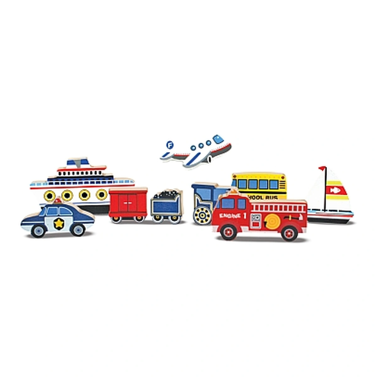 Puzzle lemn in relief Mijloace de transport Melissa and Doug [2]