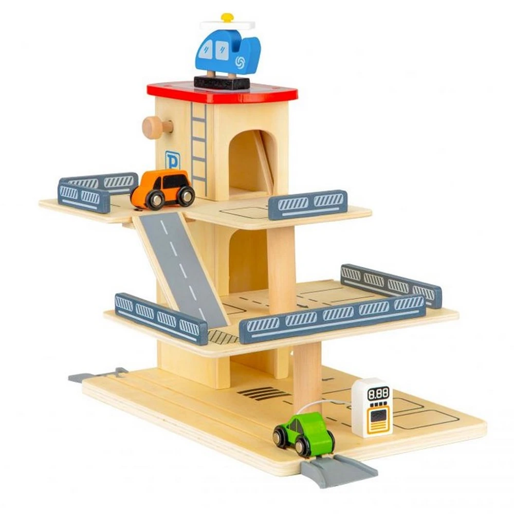 Rampa cu garaj si lift din lemn + masinute Ecotoys [1]