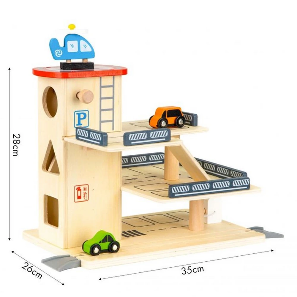 Rampa cu garaj si lift din lemn + masinute Ecotoys [5]