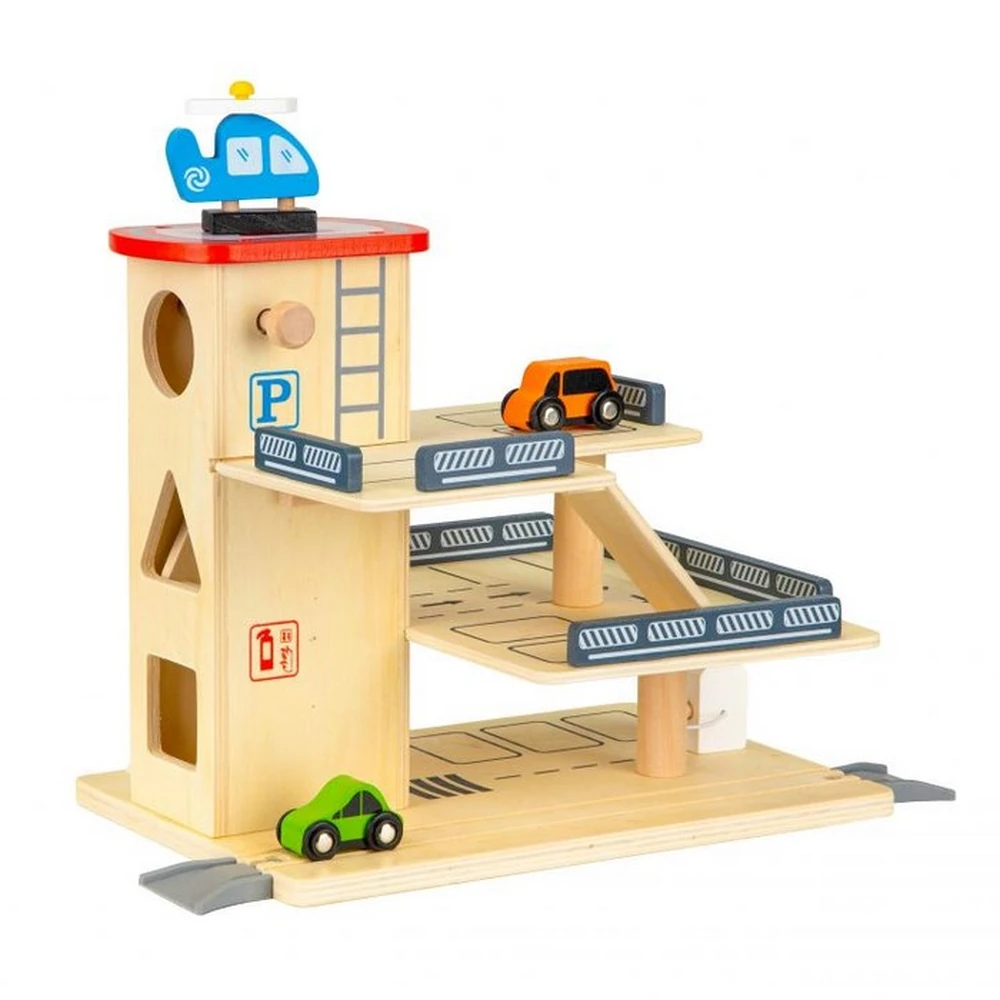 Rampa cu garaj si lift din lemn + masinute Ecotoys [4]