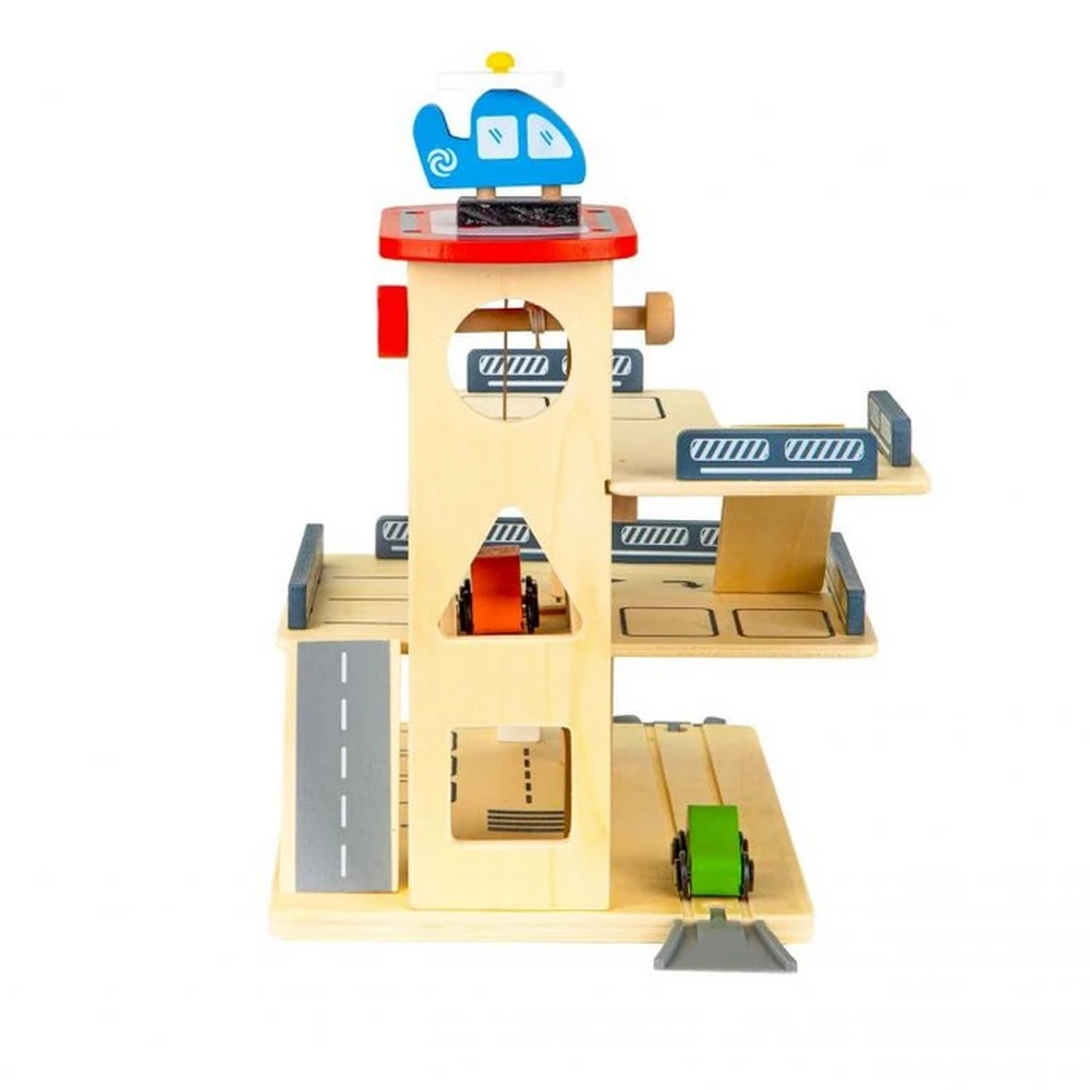 Rampa cu garaj si lift din lemn + masinute Ecotoys [3]