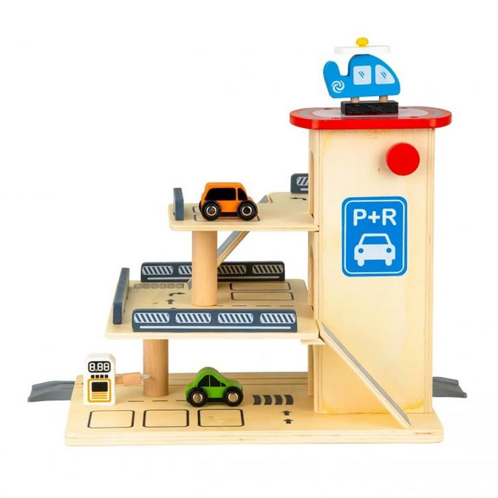 Rampa cu garaj si lift din lemn + masinute Ecotoys [2]